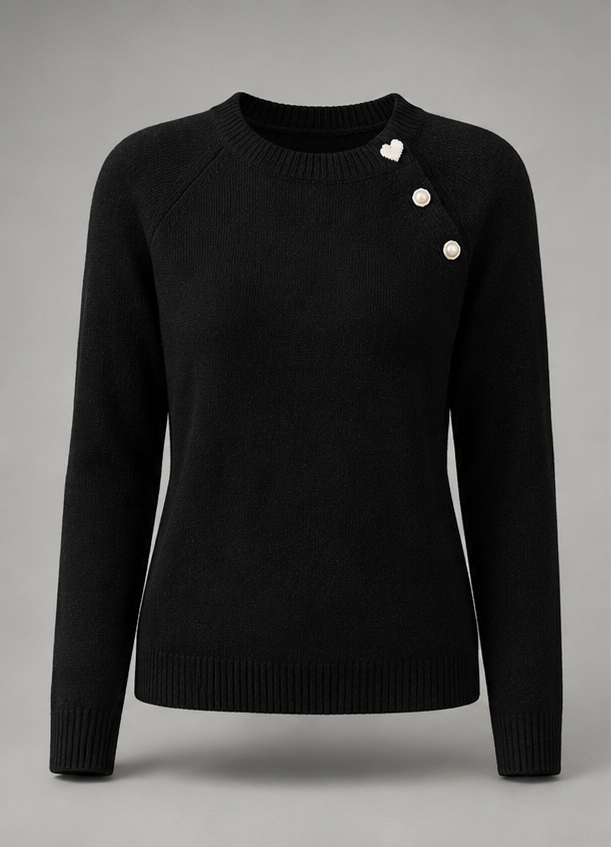 Pearl Button Knit Sweater detail