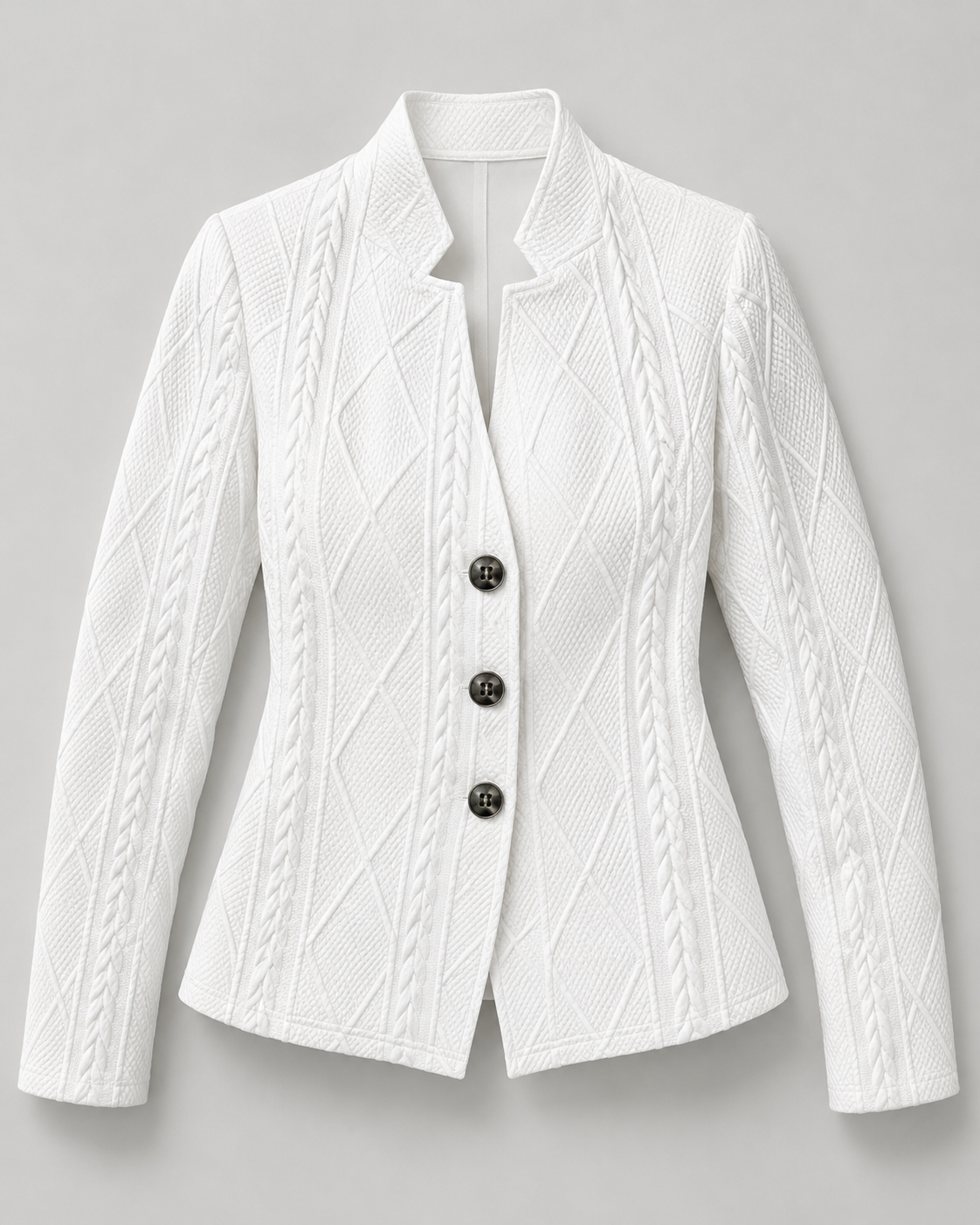 Cable Knit Blazer Jacket front