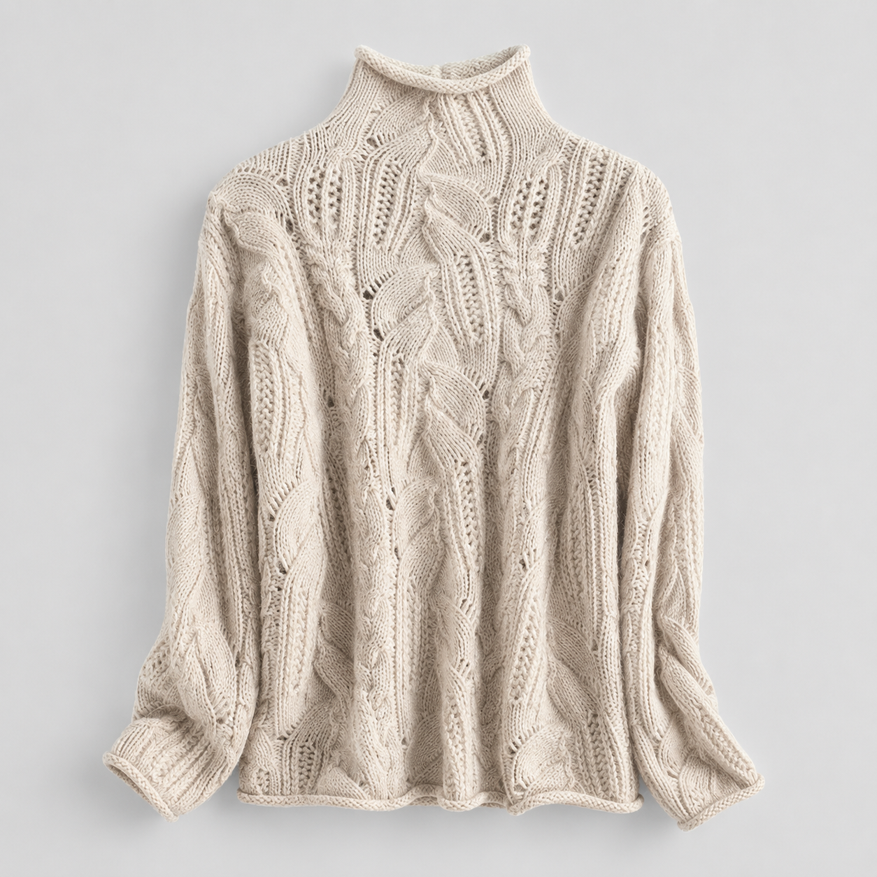 Cable Knit Turtleneck Sweater
