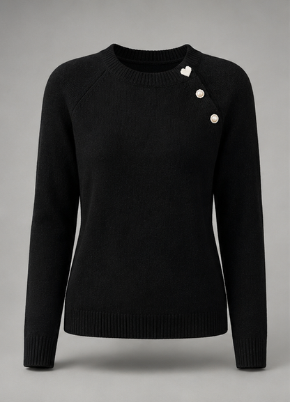 Pearl Button Knit Sweater detail