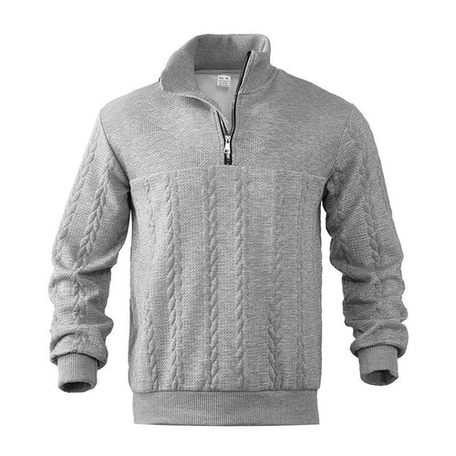 Men's Cable-Knit Ribbed Textured-Knit Oversized Sweater in Heather Gray - view 2