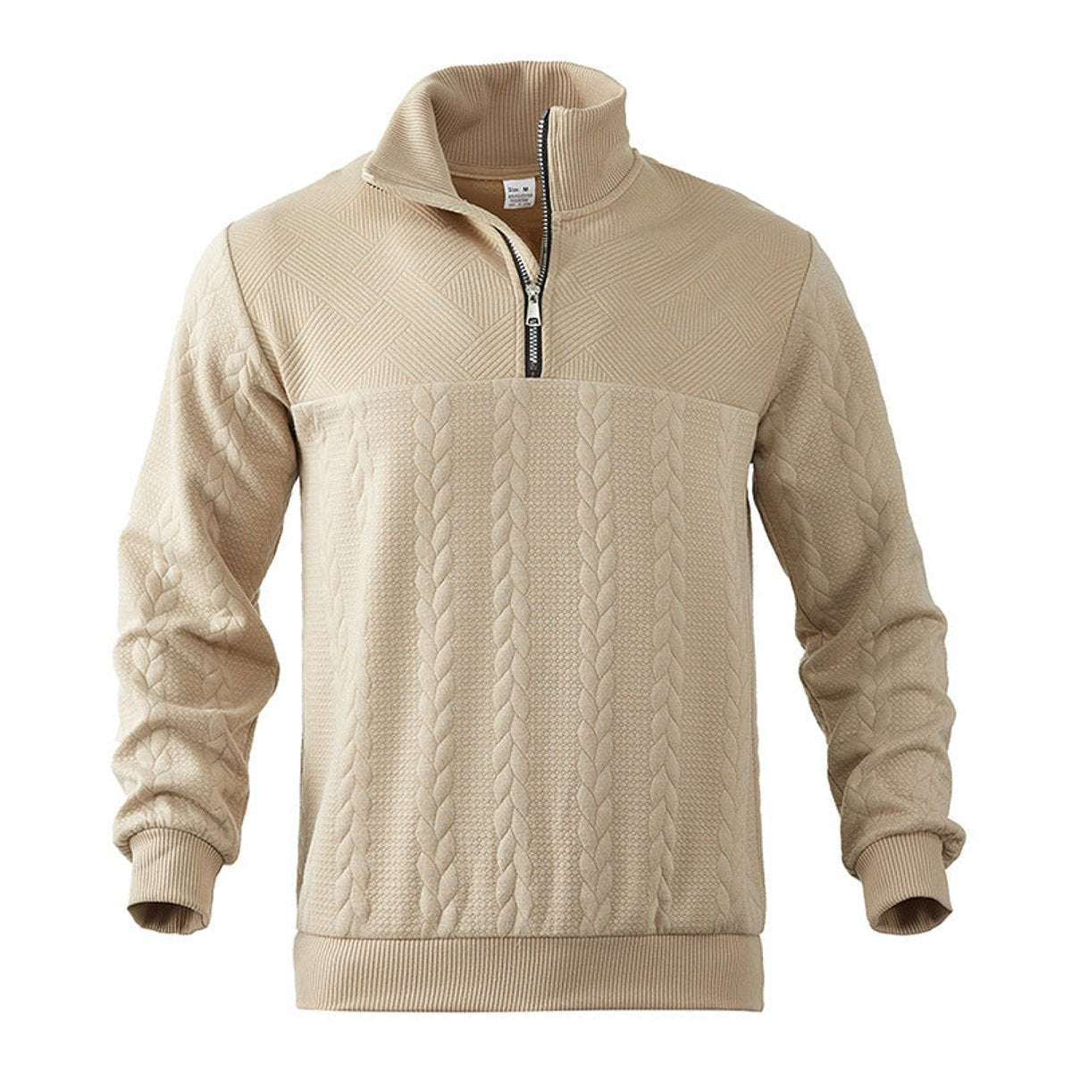 Men's Cable-Knit Ribbed Textured-Knit Oversized Sweater in White - view 4