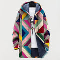 Women's Oversized Fleece-Lined Hooded Jacket in Multicolor - view 1