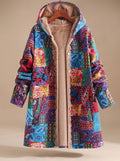 Women's Fleece-Lined Hooded Teddy Jacket in Ginger - view 1