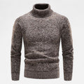 Men's Longline Marled Turtleneck Cardigan in Coffee - view 1