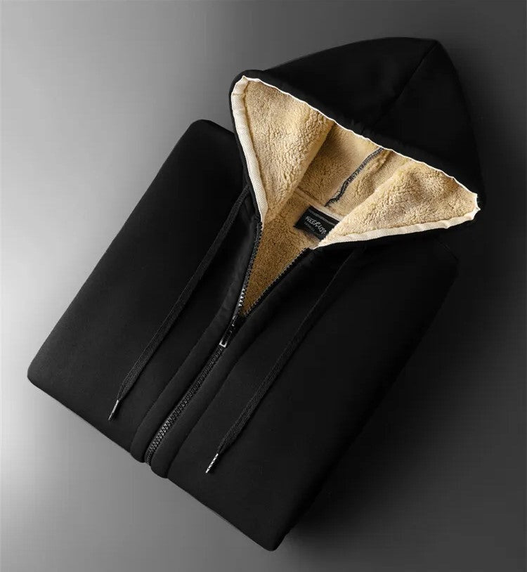 Women's Oversized Hooded Padded Zip-Up Jacket in Black - view 3