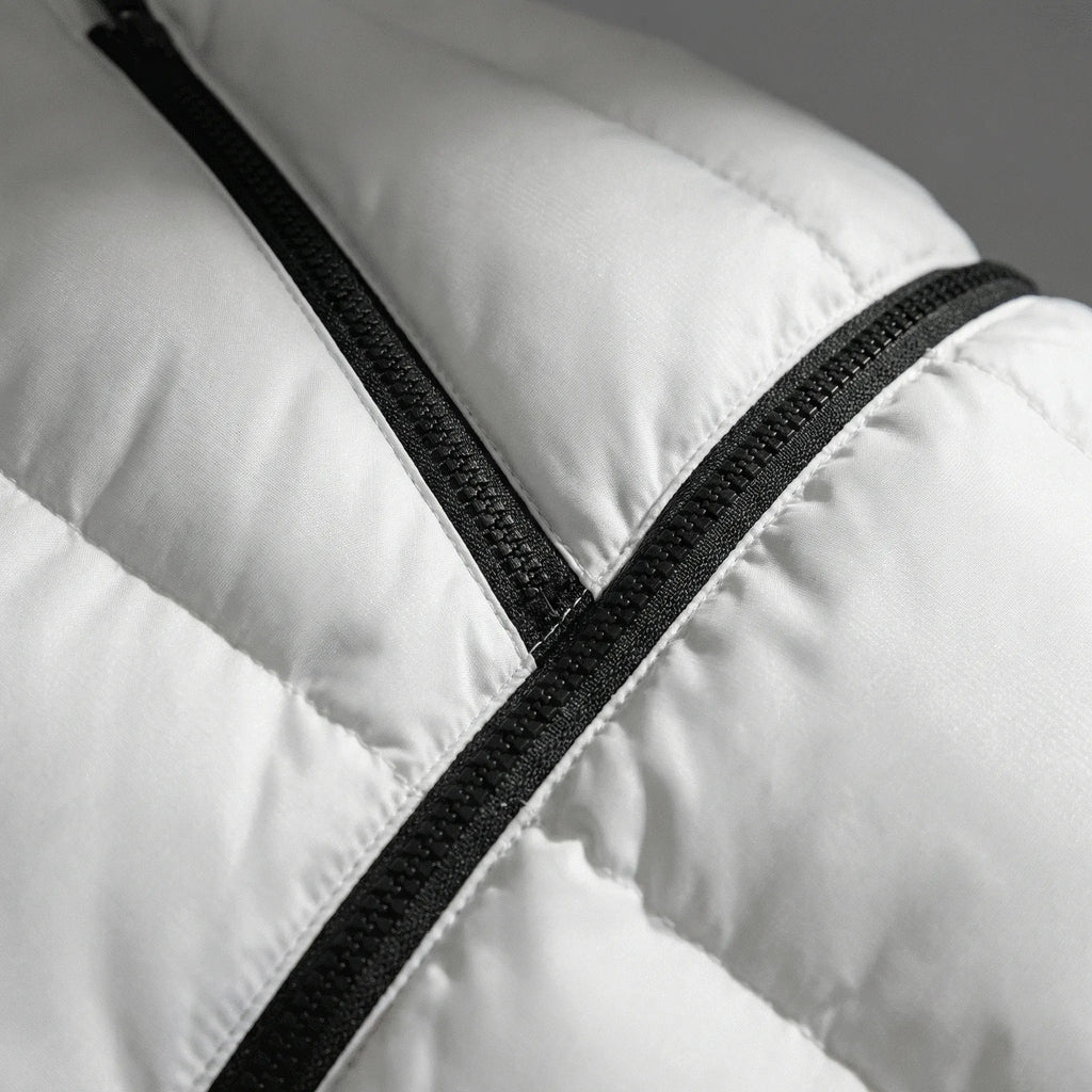 Women's Quilted Hooded Longline Padded Coat in White - view 3