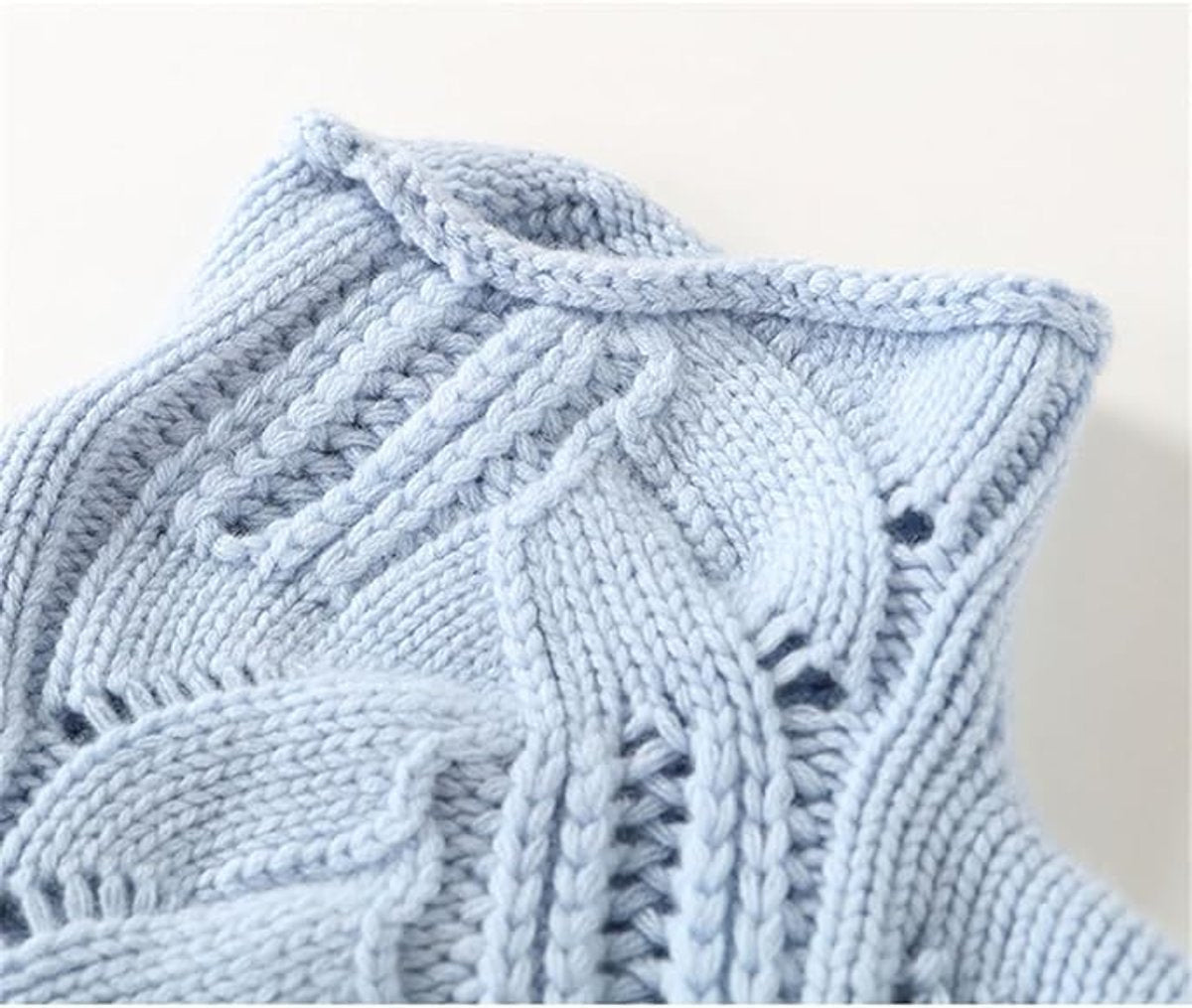 Women's Cable-Knit Tunic Turtleneck Sweater with Slit Hem in Blue - view 1