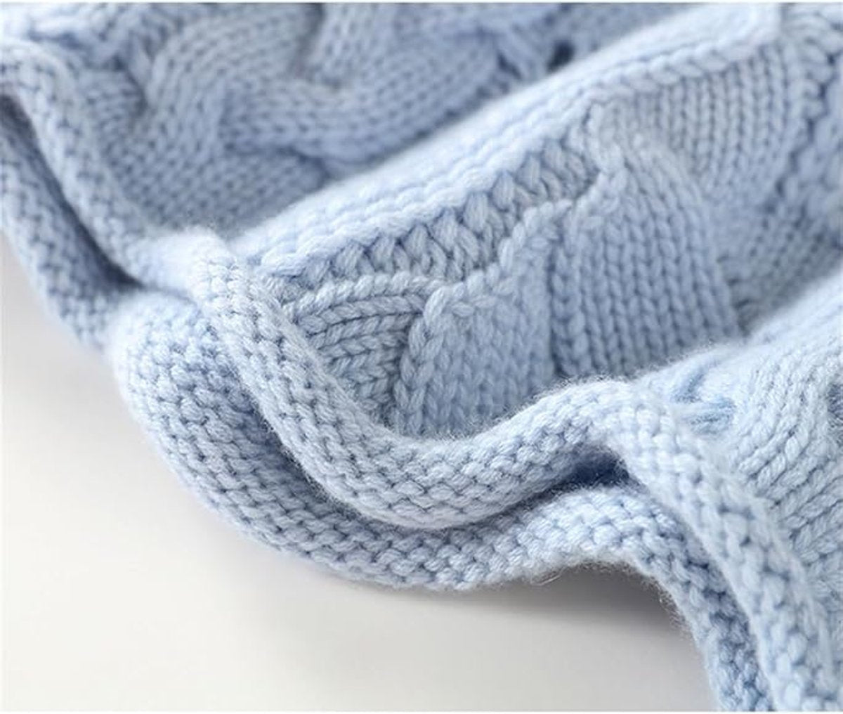 Women's Cable-Knit Tunic Turtleneck Sweater with Slit Hem in Blue - view 7