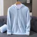 Men's Oversized Hooded Sweater with Drawcords in Blue - view 1