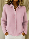 Women's Waffle-Knit Ribbed Textured-Knit Button-Front Cardigan in Pink - view 1