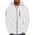 Men's Fleece-Lined Full-Zip Knit Hoodie with Hood in White - view 1